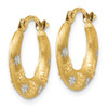 Lex & Lu 14k Yellow Gold & Rhodium Hoop Earrings LAL82928 - 2 - Lex & Lu