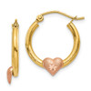 Lex & Lu 14k Two-tone Gold Heart D/C Hoop Earrings LAL82934 - Lex & Lu