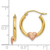 Lex & Lu 14k Two-tone Gold Heart D/C Hoop Earrings LAL82934 - 4 - Lex & Lu
