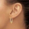 Lex & Lu 14k Yellow Gold & Rhodium & Scalloped Heart Hoop Earrings - 3 - Lex & Lu