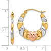 Lex & Lu 14k Yellow Gold & Rhodium & Scalloped Heart Hoop Earrings - 4 - Lex & Lu