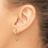 Lex & Lu 14k Two-tone Gold D/C Flower Hoop Earrings - 3 - Lex & Lu