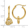 Lex & Lu 14k Yellow Gold Moveable Heart Hoop Earrings - 4 - Lex & Lu