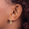 Lex & Lu 14k Yellow Gold & Rhodium & Hollow Scalloped Hoop Earrings LAL82952 - 3 - Lex & Lu