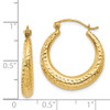 Lex & Lu 14k Yellow Gold D/C Hollow Hoop Earrings - 4 - Lex & Lu