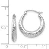 Lex & Lu 14k White Gold Textured Hollow Hoop Earrings - 4 - Lex & Lu