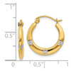 Lex & Lu 14k Yellow Gold & Rhodium Flowers Hollow Hoop Earrings - 4 - Lex & Lu