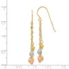 Lex & Lu 14k Tri-color Gold Strands w/D/C Bead Earrings - 4 - Lex & Lu