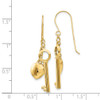 Lex & Lu 14k Yellow Gold Puff Heart Lock and Key Earrings - 4 - Lex & Lu