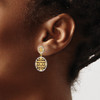 Lex & Lu 14k Yellow Gold & Rhodium D/C Circles Dangle Post Earrings - 3 - Lex & Lu