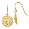 Lex & Lu 14k Yellow Gold Circle D/C Shepherd Hook Earrings - Lex & Lu