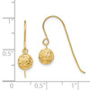 Lex & Lu 14k Yellow Gold 6mm D/C Bead Dangle Earrings - 4 - Lex & Lu