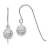 Lex & Lu 14k White Gold 6mm D/C Ball Dangle Earrings - Lex & Lu