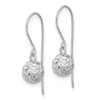 Lex & Lu 14k White Gold 6mm D/C Ball Dangle Earrings - 2 - Lex & Lu