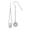 Lex & Lu 14k White Gold Chain w/D/C Puff Donut Bead Earrings - Lex & Lu