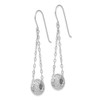 Lex & Lu 14k White Gold Chain w/D/C Puff Donut Bead Earrings - 2 - Lex & Lu