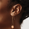 Lex & Lu 14k Rose Gold Chain w/D/C Puff Donut Bead Earrings - 3 - Lex & Lu