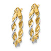 Lex & Lu 14k Yellow Gold & Rhodium 2.75mm Fancy Twisted Hoop Earrings LAL83063 - 2 - Lex & Lu