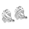 Lex & Lu 14k White Gold Polished Non-pierced X Omega Back Earrings - 2 - Lex & Lu