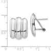 Lex & Lu 14k White Gold Polished Fancy Omega Back Post Earrings LAL83073 - 4 - Lex & Lu