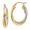 Lex & Lu 14k Two-tone Gold Polished Double Oval Hoop Earrings LAL83078 - Lex & Lu