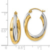 Lex & Lu 14k Two-tone Gold Polished Double Oval Hoop Earrings LAL83079 - 4 - Lex & Lu