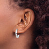 Lex & Lu 14k White Gold Polished 3.5mm J-Hoop Earrings - 3 - Lex & Lu