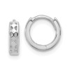 Lex & Lu 14k White Gold D/C Hinged Hoop Earrings LAL83088 - Lex & Lu