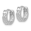 Lex & Lu 14k White Gold D/C Hinged Hoop Earrings LAL83088 - 2 - Lex & Lu