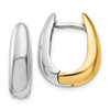 Lex & Lu 14k Two-tone Gold U Shaped Hinged Hoop Earrings - Lex & Lu
