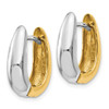 Lex & Lu 14k Two-tone Gold U Shaped Hinged Hoop Earrings - 2 - Lex & Lu