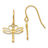 Lex & Lu 14k Yellow Gold Dragonfly Shepherd Hook Earrings - Lex & Lu