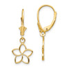 Lex & Lu 14k Yellow Gold Polished Cut Out Flower Lever Back Earrings - Lex & Lu