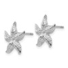 Lex & Lu 14k White Gold Polished & Textured Starfish Post Earrings - 2 - Lex & Lu