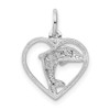 Lex & Lu 14k White Gold Dolphin in Heart Charm - 3 - Lex & Lu