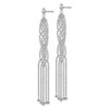 Lex & Lu 14k White Gold Bead Chain Earrings - 2 - Lex & Lu