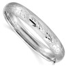 Lex & Lu 14k White Gold 7/16 Florentine Engraved Hinged Bangle - Lex & Lu