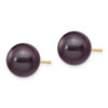 Lex & Lu 14k Yellow Gold 10-11mm Black Round FW Cultured Pearl Stud Earrings - 2 - Lex & Lu