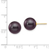 Lex & Lu 14k Yellow Gold 10-11mm Black Round FW Cultured Pearl Stud Earrings - 4 - Lex & Lu