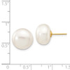 Lex & Lu 14k Yellow Gold 12-13mm Button FW Cultured Pearl Stud Earrings - 4 - Lex & Lu