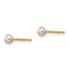 Lex & Lu 14k Yellow Gold 3-4mm Purple Button FW Cultured Pearl Stud Earrings - 2 - Lex & Lu