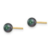 Lex & Lu 14k Yellow Gold 4-5mm Black Round FW Cultured Pearl Stud Earrings - 2 - Lex & Lu