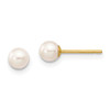 Lex & Lu 14k Yellow Gold 4-5mm Round FW Cultured Pearl Stud Earrings - Lex & Lu