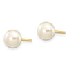 Lex & Lu 14k Yellow Gold 6-7mm Button FW Cultured Pearl Stud Earrings - 2 - Lex & Lu