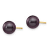 Lex & Lu 14k Yellow Gold 7-8mm Black Round FW Cultured Pearl Stud Earrings - 2 - Lex & Lu