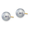 Lex & Lu 14k Yellow Gold 8-9mm Grey Button FW Cultured Pearl Stud Earrings - 2 - Lex & Lu