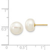 Lex & Lu 14k Yellow Gold 8-9mm Button FW Cultured Pearl Stud Earrings - 4 - Lex & Lu