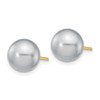 Lex & Lu 14k Yellow Gold 8-9mm Grey Round FW Cultured Pearl Stud Earrings - 2 - Lex & Lu