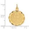 Lex & Lu 14k Yellow Gold 25th Anniversary Disc Charm - 3 - Lex & Lu