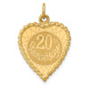 Lex & Lu 14k Yellow Gold Happy 20th Anniversary Charm LAL83596 - Lex & Lu